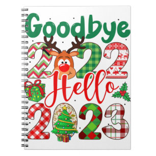 Goodbye 2022 Hello 2023 Leopard Christmas Notebook