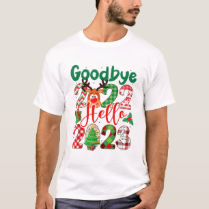 Goodbye 2022 Hello 2023 Leopard Christmas T-Shirt