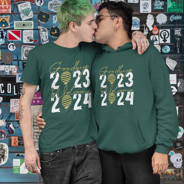 Goodbye 2023 Welcome 2024 Men's Christmas Funny Hoodie (Creator Uploaded)