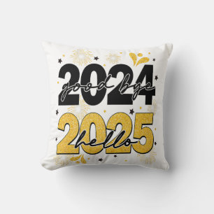 Goodbye 2024 Hello 2025 Fireworks Happy New Years Cushion