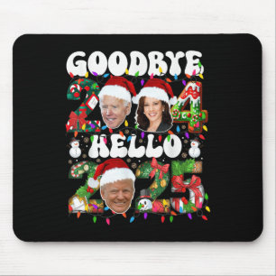 Goodbye 2024 Hello 2025 Funny Christmas Trump Happ Mouse Pad
