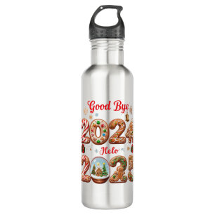 Goodbye 2024 Hello 2025 Happy New year Design 710 Ml Water Bottle