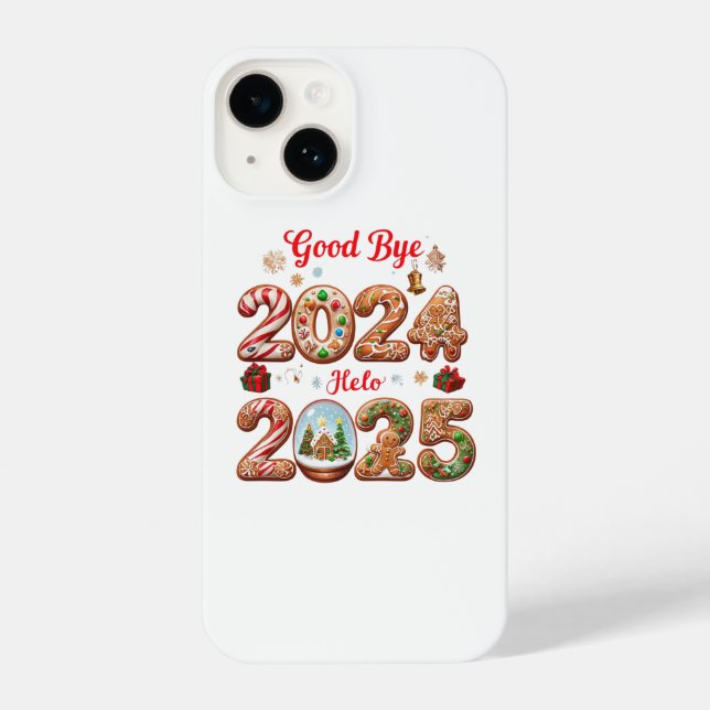 Goodbye 2024 Hello 2025 Happy New Year Design iPhone Case (Back)