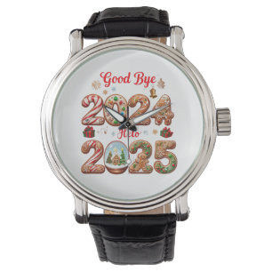 Goodbye 2024 Hello 2025 Happy New year Design Watch
