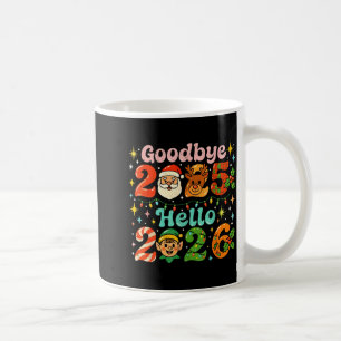 Goodbye 2025 Hello 2026 Cute Christmas New Year Coffee Mug