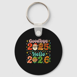 Goodbye 2025 Hello 2026 Cute Christmas New Year  Key Ring