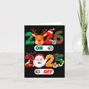 Goodbye 2025 Hello 2026 Festive Christmas Happy Ne Thank You Card