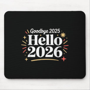Goodbye 2025 Hello 2026 Happy New Year Confetti  Mouse Pad