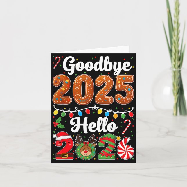 Goodbye 2025 Hello 2026 Happy New Year's Eve Chris Card (Front)