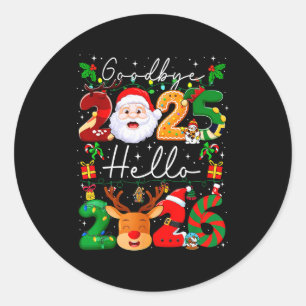 Goodbye 2025 Hello 2026 Happy New Year's Eve Chris Classic Round Sticker