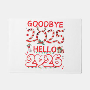 Goodbye 2025 Hello 2026 Merry Christmas Happy New Doormat