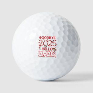 Goodbye 2025 Hello 2026 Merry Christmas Happy New Golf Balls