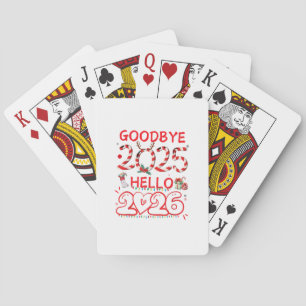 Goodbye 2025 Hello 2026 Merry Christmas Happy New Playing Cards