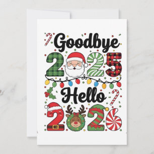 Goodbye 2025 Hello 2026 New Year Resolution Card