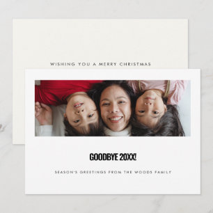 Goodbye 2025 Modern New Years photo Holiday Card