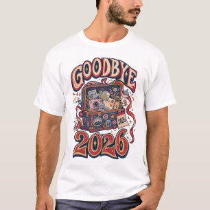 Goodbye 2026 Retro Vintage T-Shirt   Colourful