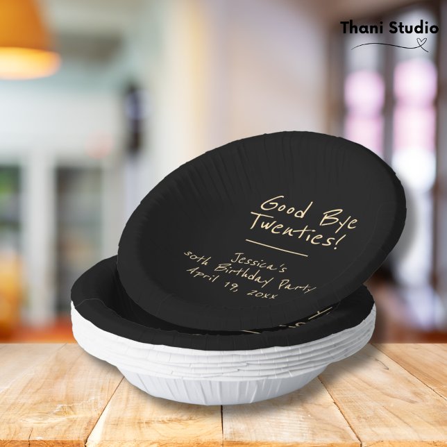 Goodbye 20s Feminine Minimalist Modern Typography Paper Plate (Creator Uploaded)