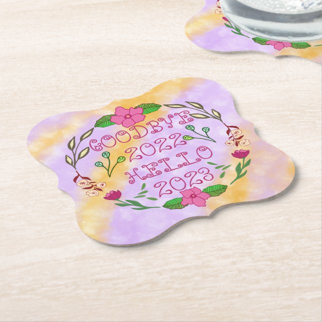 GOODBYE 20XX HELLO 20XX PAPER COASTER (Angled)