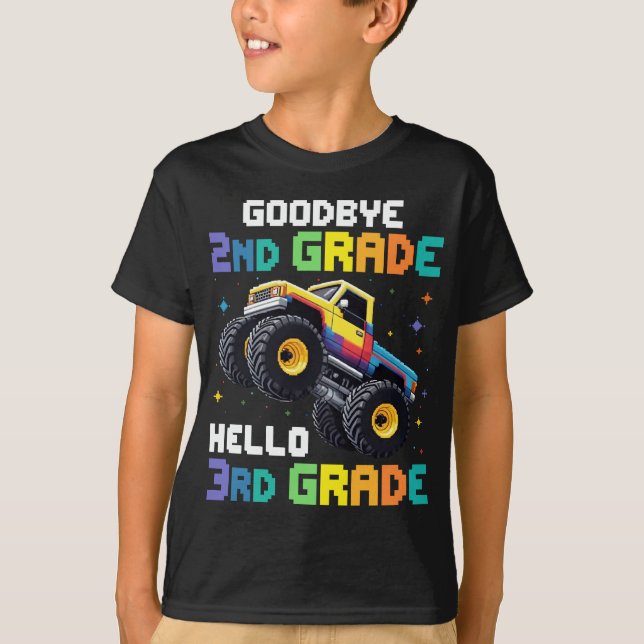 Goodbye 2nd Grade Graduation Monster Truck  T-Shirt (Front)