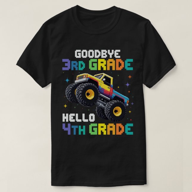 Goodbye 3rd Grade Graduation Monster Truck  T-Shirt (Design Front)