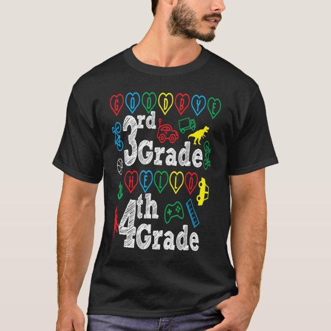 Goodbye 3rd Grade Hello 4th Grade Back To School S T-Shirt (Front)