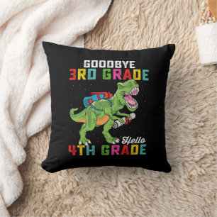 Goodbye 3rd Grade Hello 4th Grade T Rex Dinosaur Cushion