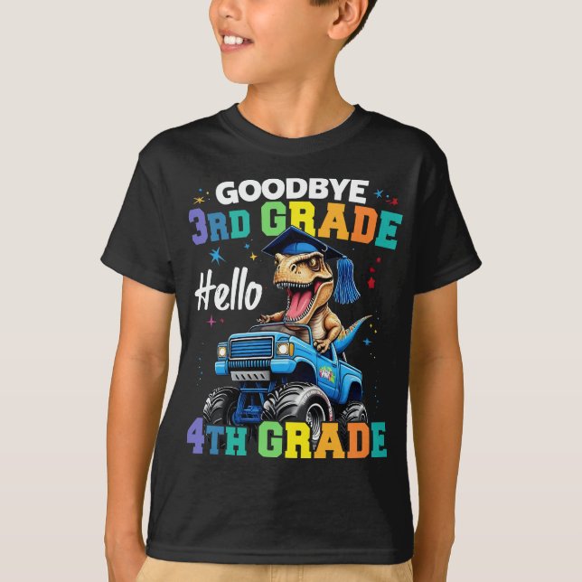 Goodbye 3rd Grade T Rex Monster Truck Graduation  T-Shirt (Front)