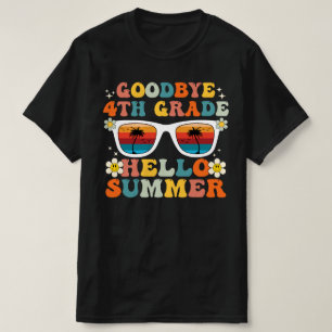 Goodbye 4th Grade Hello Summer Groovy Fourth Grade T-Shirt