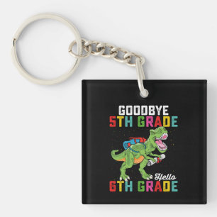 Goodbye 5th Grade Hello 6th Grade T Rex Dinosaur Key Ring