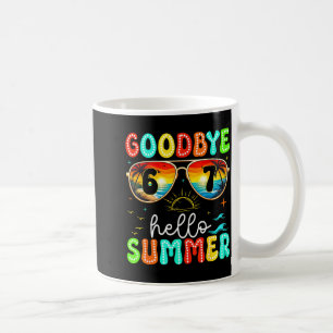 Goodbye 67 Sungles Hello Summer Retro Sunset Palm Coffee Mug