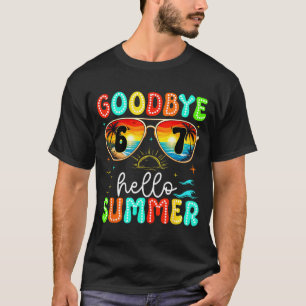 Goodbye 67 Sungles Hello Summer Retro Sunset Palm T-Shirt