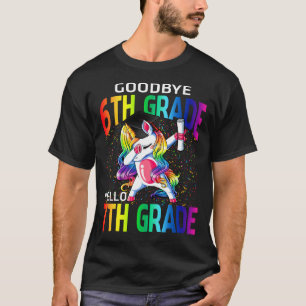 Goodbye 6th Grade Hello 7th Grade Unicorn Graduate T-Shirt