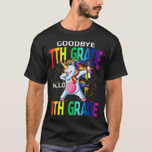 Goodbye 7th Grade Hello 8th Grade Unicorn Graduate T-Shirt