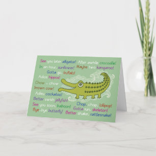 Goodbye and Good luck from Group, Alligator Card