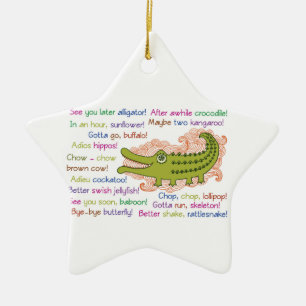 Goodbye and Good luck from Group, Alligator Ceramic Tree Decoration