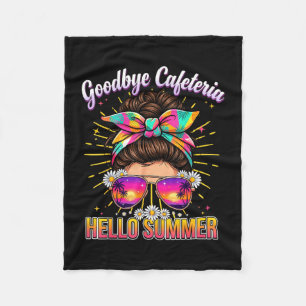 Goodbye cafeteria hello summer lunch lady vacation fleece blanket