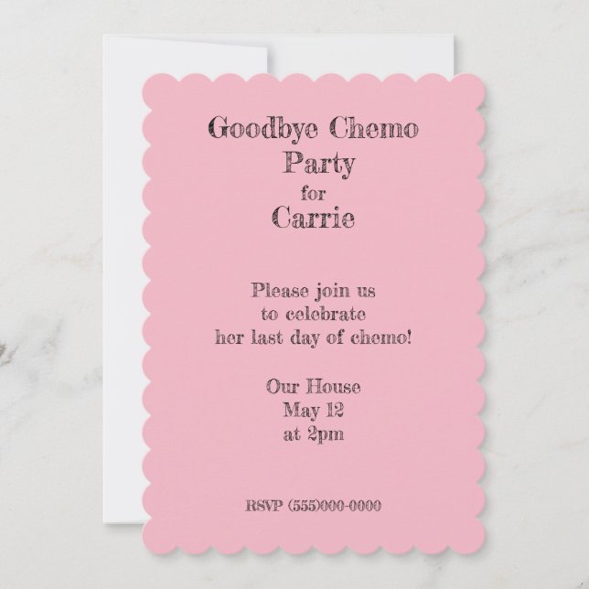 "Goodbye Chemo" Party Invitations (Front)
