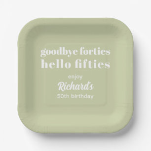 Goodbye Forties Hello Fifties 50th Birthday Party Paper Plate