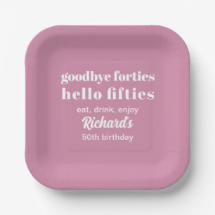Goodbye Forties Hello Fifties 50th Birthday Party Paper Plate