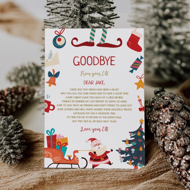 Goodbye from Elf Christmas Letter  Invitation (Creator Uploaded)