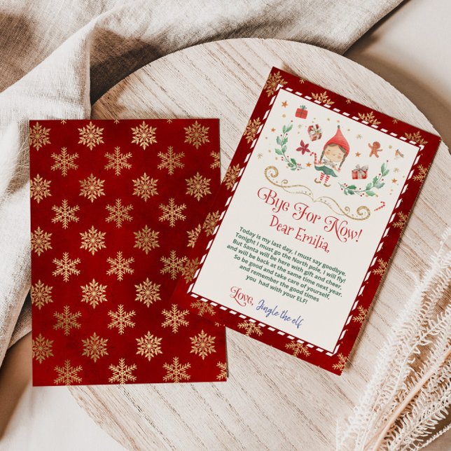 Goodbye from your elf letter for a girl invitation (Creator Uploaded)