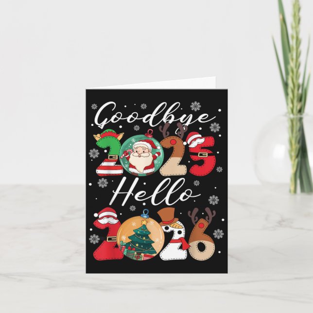 Goodbye Hello Happy New Year's Eve Christmas Xmas  Card (Front)