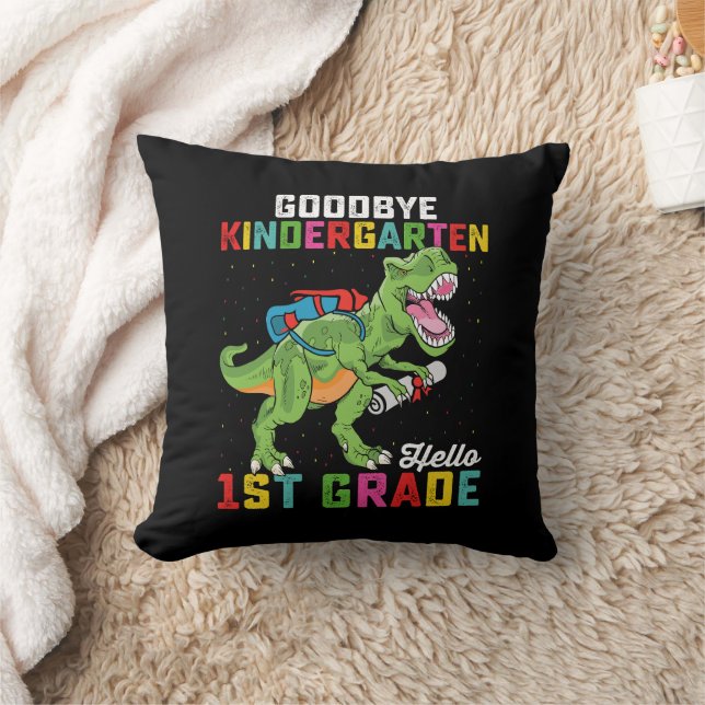 Goodbye Kindergarten Hello 1st Grade T Rex School Cushion (Blanket)
