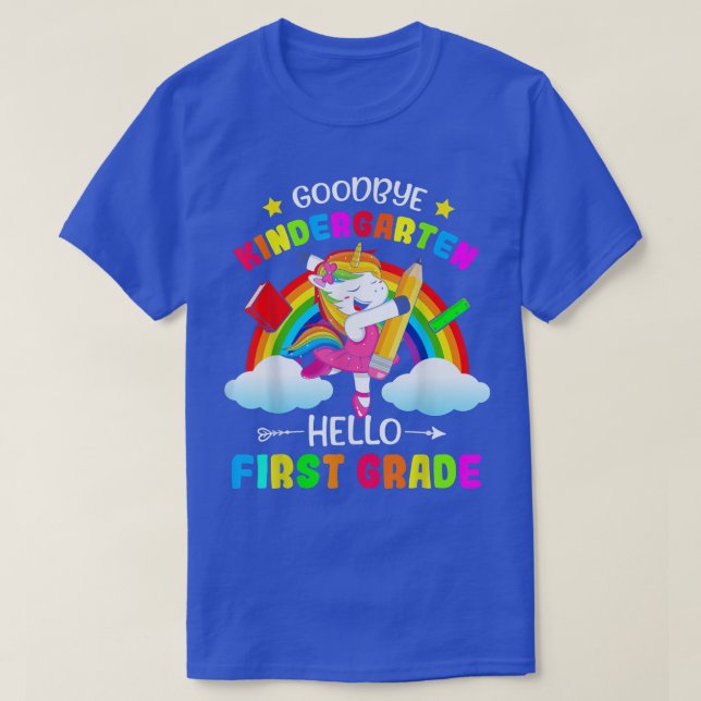 Goodbye Kindergarten Hello 1st Grade Unicorn Girls T-Shirt (Design Front)