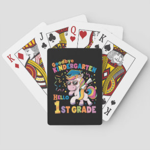 Goodbye Kindergarten Hello 1st Grade Unicorn Playing Cards