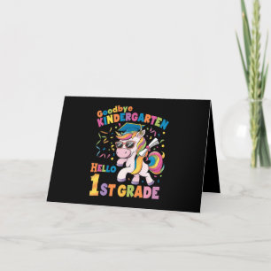 Goodbye Kindergarten Hello 1st Grade Unicorn Thank You Card