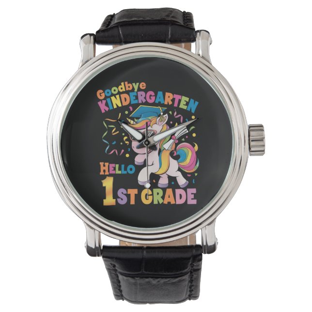 Goodbye Kindergarten Hello 1st Grade Unicorn Watch (Front)