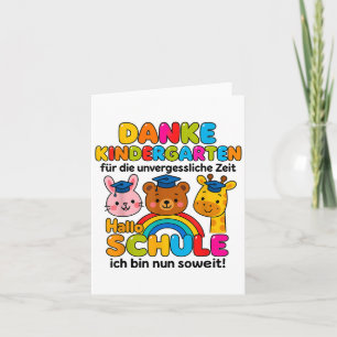 Goodbye Kindergarten Hello School 2025 Colourful Card