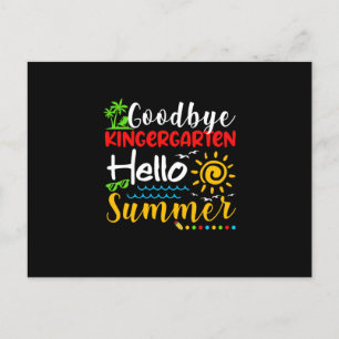 Goodbye Kindergarten Hello Summer Graduation Announcement Postcard