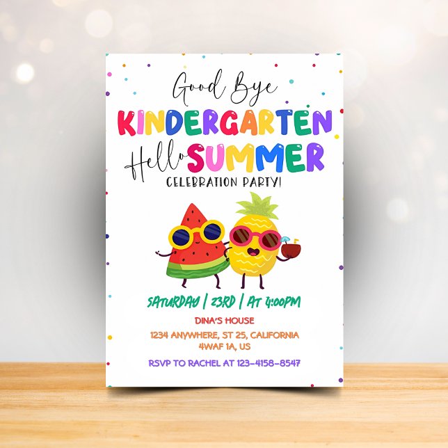Goodbye Kindergarten Hello Summer Invitation (Creator Uploaded)